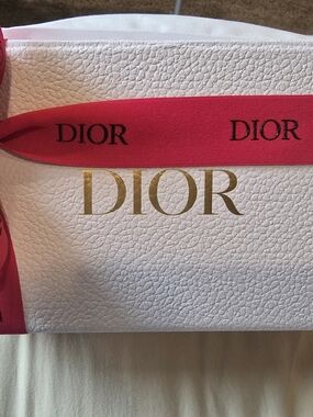 Dior White Box with Hot Pink Logo Ribbon